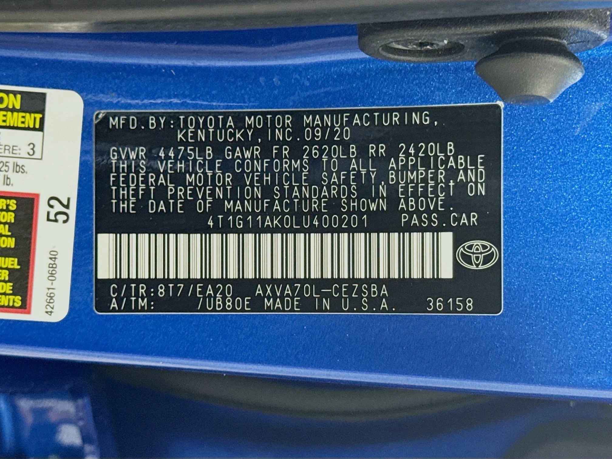 Used 2020 Blue Streak Metallic Toyota SE image 35
