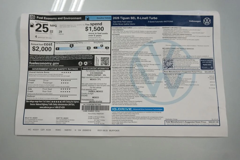 New 2026  Volkswagen 2.0T SEL R-Line Turbo image 39
