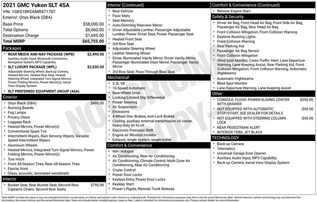 2021 GMC Yukon 2WD SLT's photo