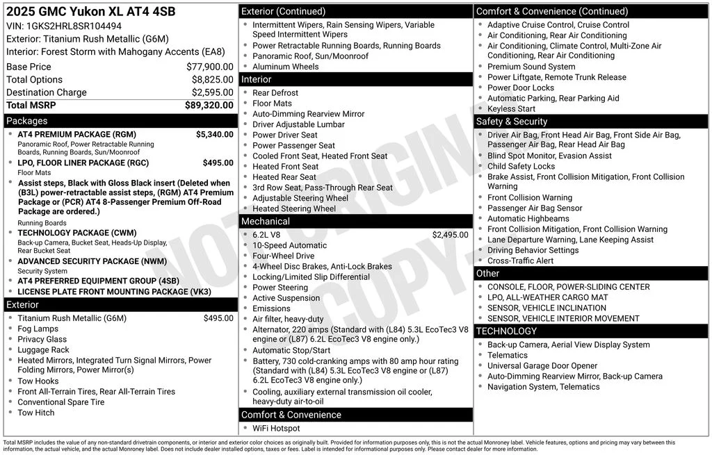 Certified Used 2025 Titanium Rush Metallic GMC AT4 image 12