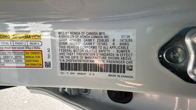 New 2026 Platinum White Pearl Honda 2WD Sport Hybrid image 33
