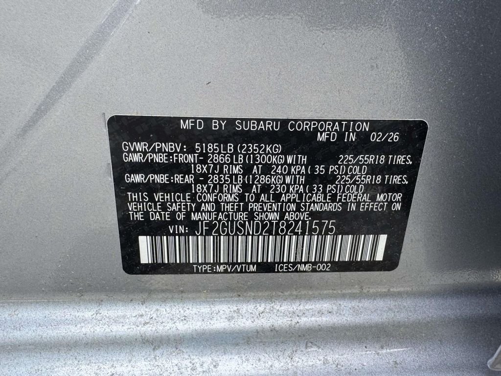 New 2026 ICE SILVER METALLIC Subaru Limited Hybrid image 25