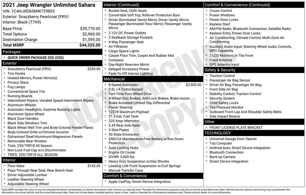 Used 2021 Red Jeep Unlimited Sahara image 6