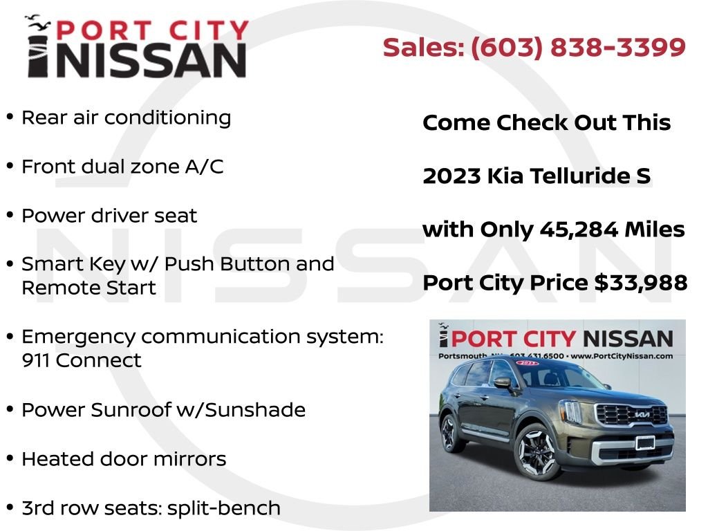 Used 2023 Dark Moss Kia S v6 w/sunroof & 3rd row image 15