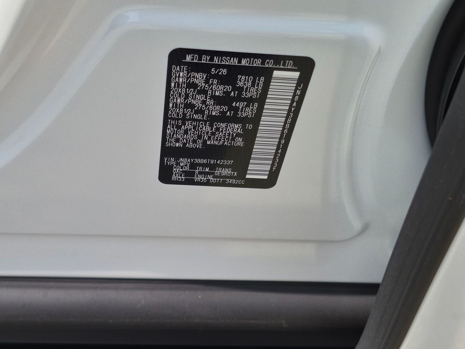 New 2026 Aspen White TriCoat Nissan SL image 20