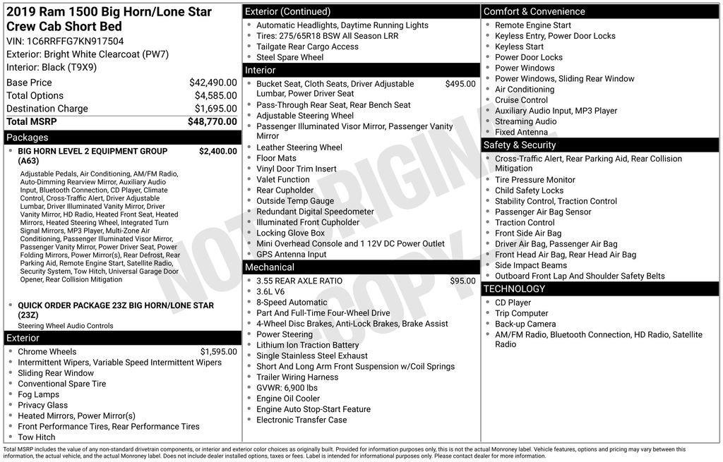 2019 RAM Ram 1500 Pickup Big Horn/Lone Star - Photo 35