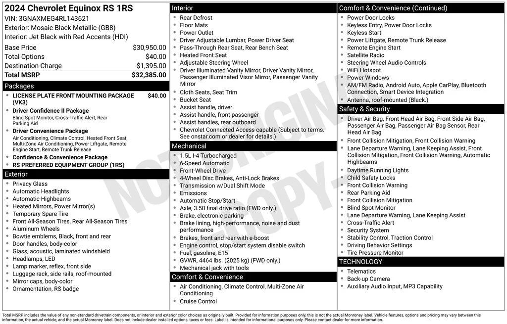 Used 2024 Black Chevrolet RS image 6