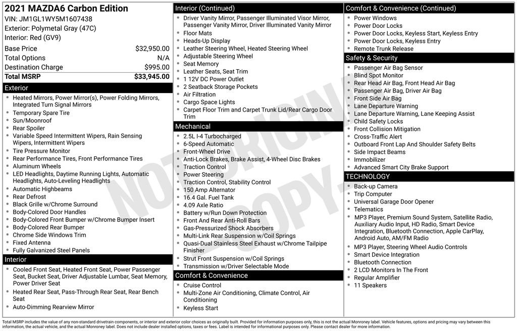 Used 2021 Gray Mazda Carbon Edition image 6