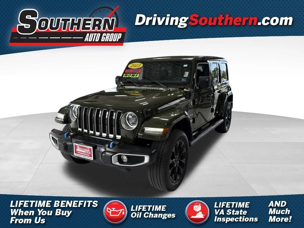 Used 2023 Green Jeep Sahara 4xe image 1