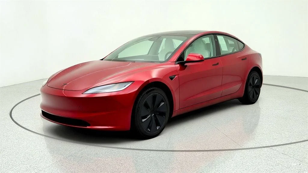 Used 2026 Ultra Red Tesla Long Range RWD w/ White & Black Premium Interior image 1