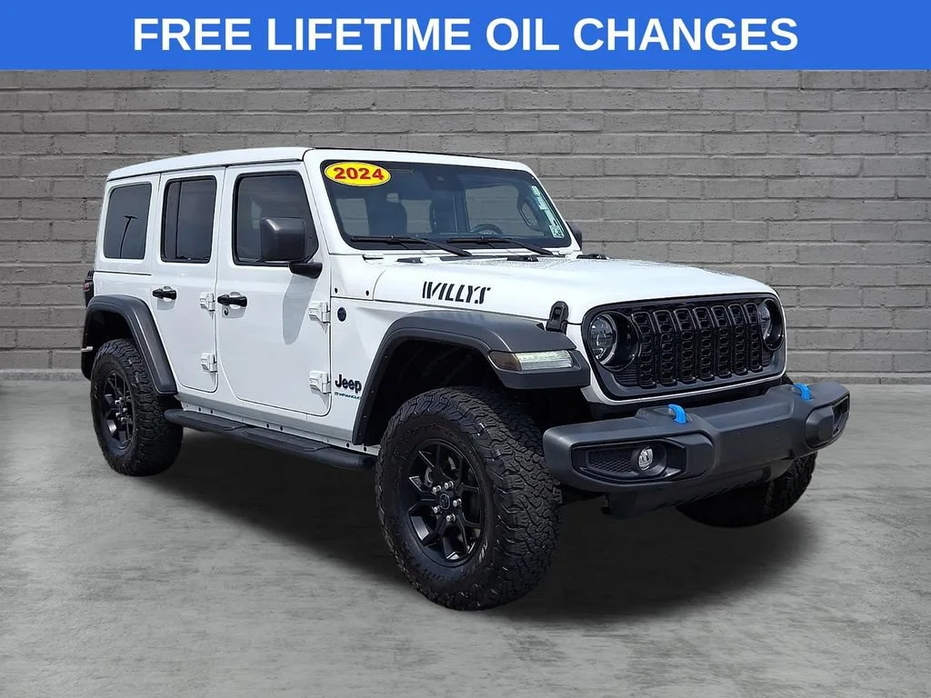 Used 2024 Bright White Clearcoat Jeep Willys image 1