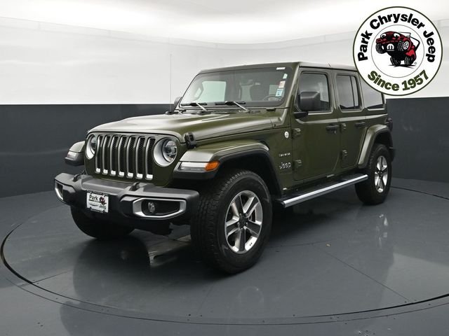 Used 2022 Jeep Wrangler Unlimited Sahara with VIN 1C4HJXEN4NW111278 for sale in Burnsville, Minnesota