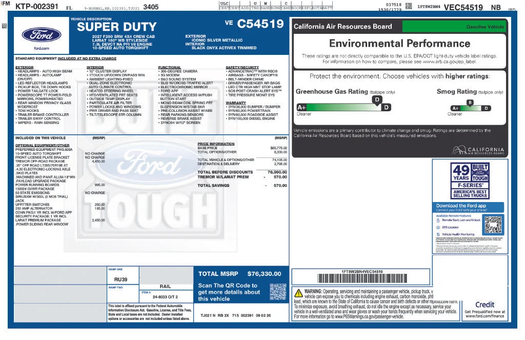 New 2027 Silver Ford Lariat image 4