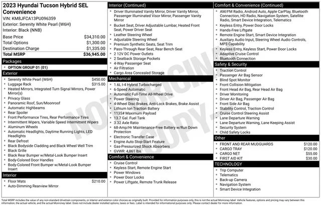 Used 2023 White Hyundai SEL Convenience image 24