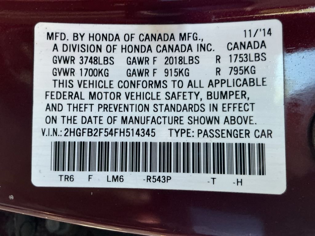 Used 2015 Red Honda LX image 24