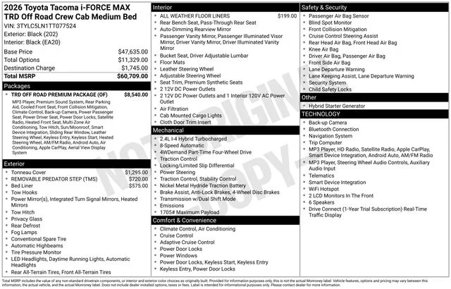 New 2026 Black Toyota TRD Off Road image 7