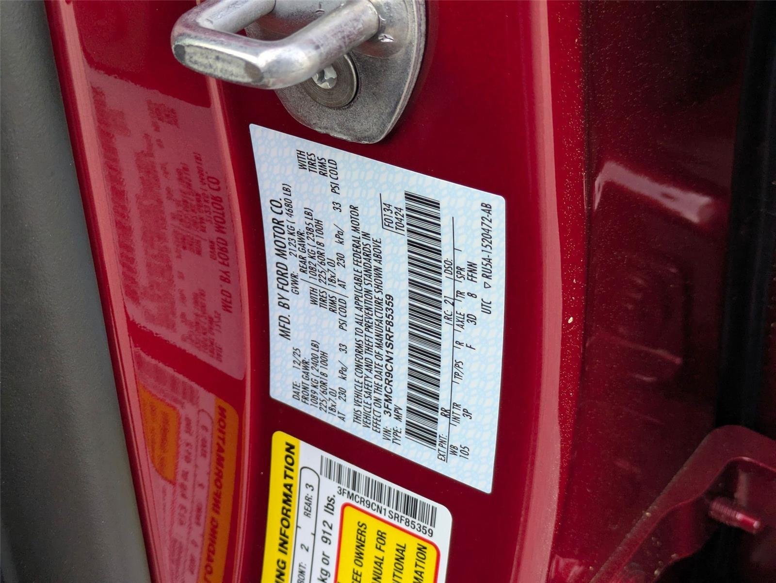 New 2025 Ruby Red Metallic Tinted Clearcoat Ford Outer Banks® image 36