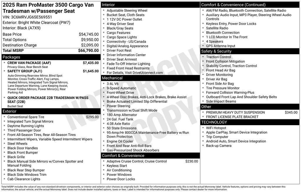 New 2025 Bright White Clearcoat RAM High Roof image 6