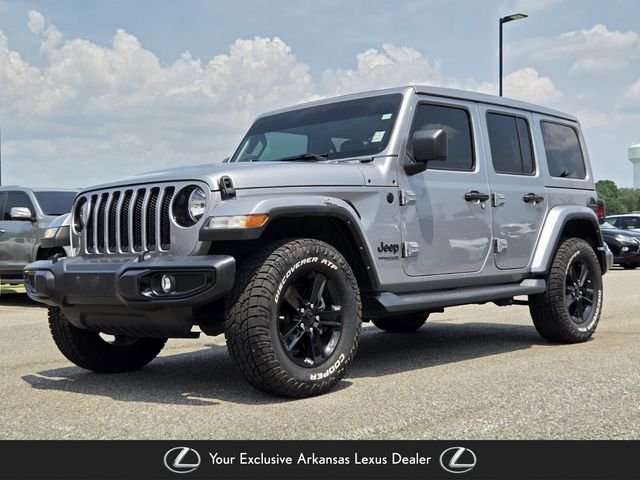 Used 2021 Silver Jeep Unlimited Sahara Altitude image 1