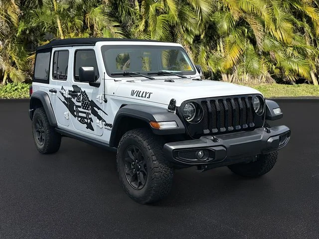 Used 2021 White Jeep Unlimited Willys image 2