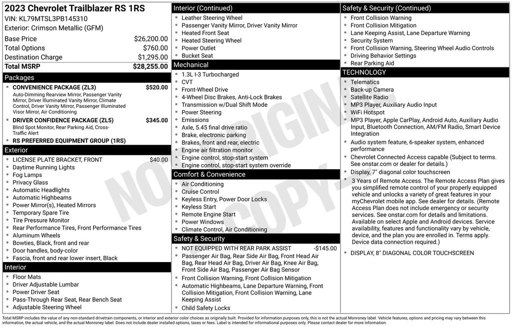 Used 2023 Red Chevrolet RS image 12