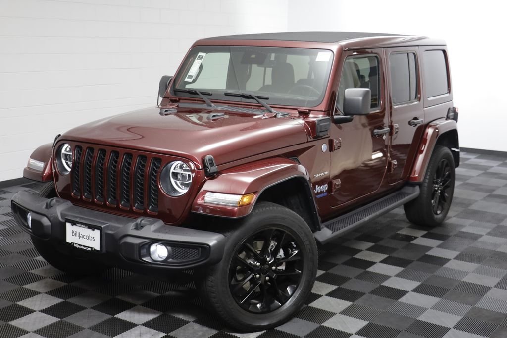 Used 2021 Snazzberry Pearlcoat Jeep Unlimited Sahara 4xe image 2