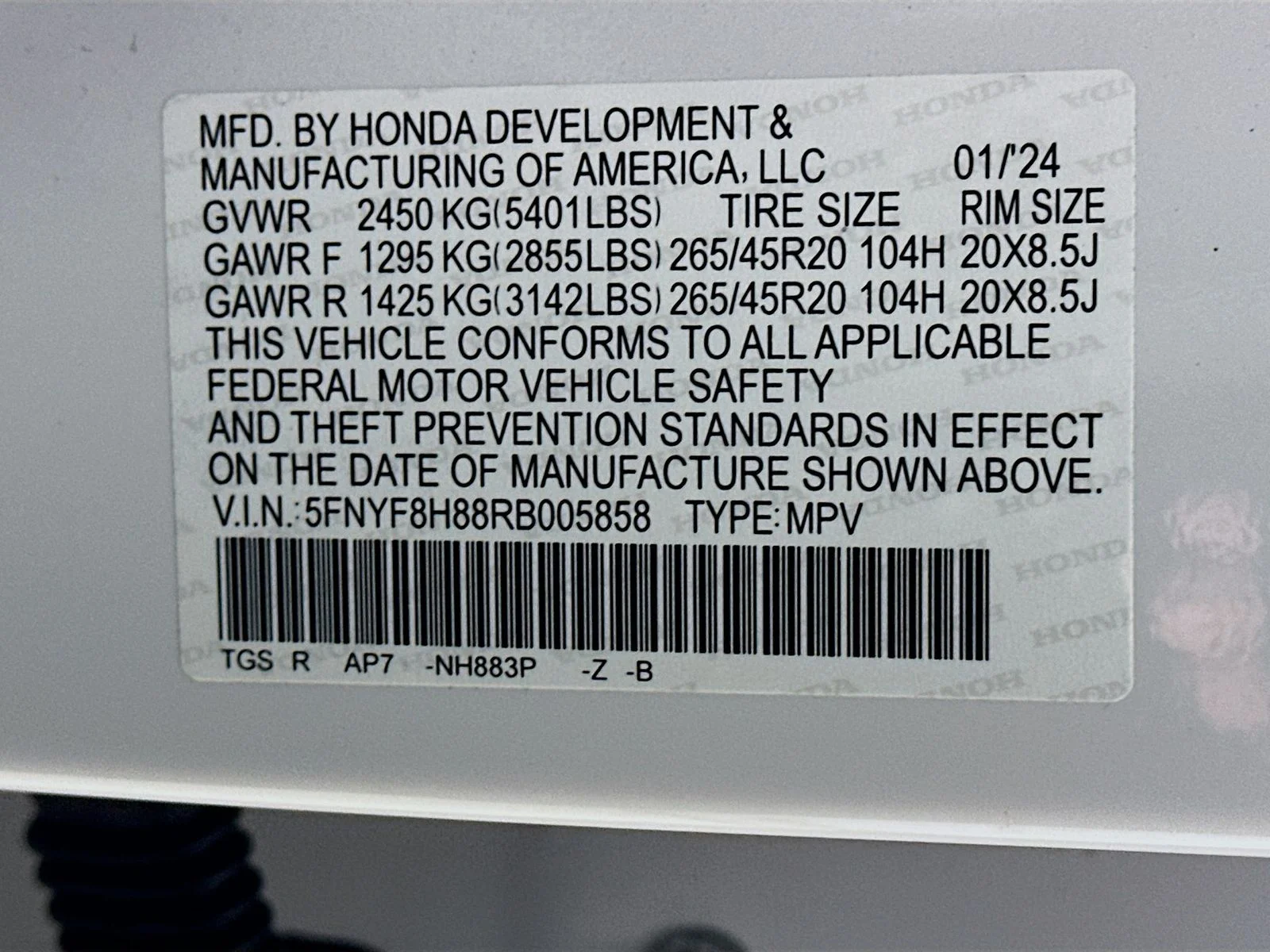 Used 2024 White Honda  image 49