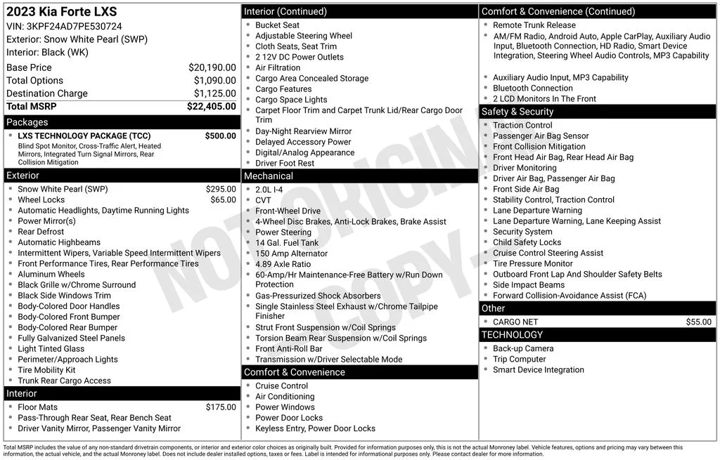 Used 2023 White Kia LXS image 2