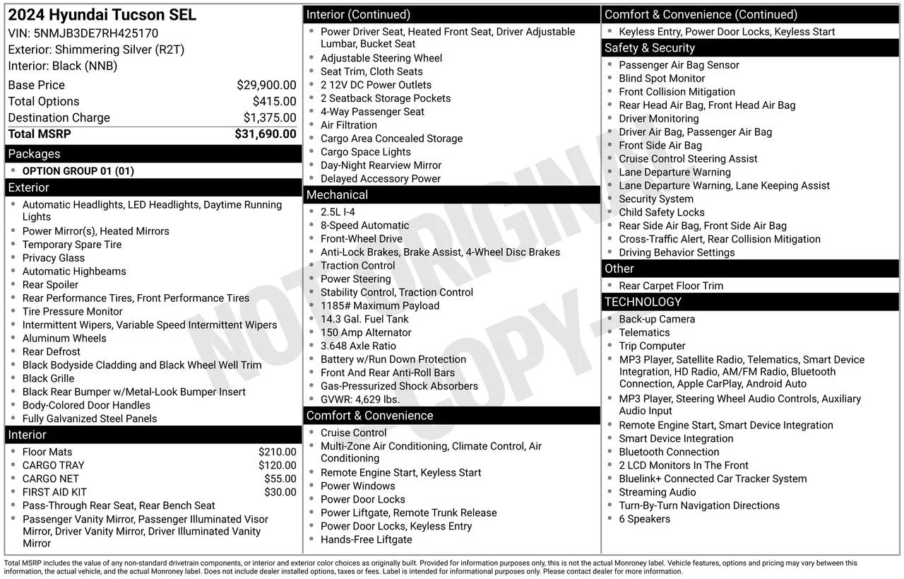 Used 2024 Silver Hyundai SEL image 54