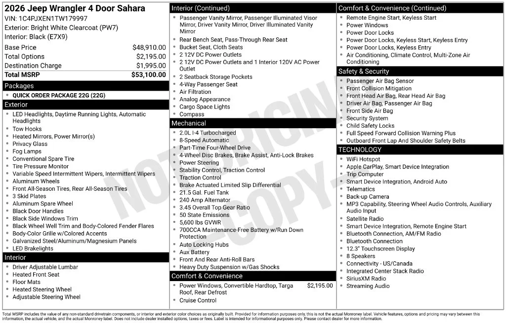 Used 2026 White Jeep Sahara image 6