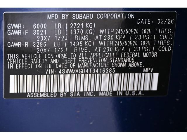 New 2026 Blue Subaru Limited 7-Passenger image 60