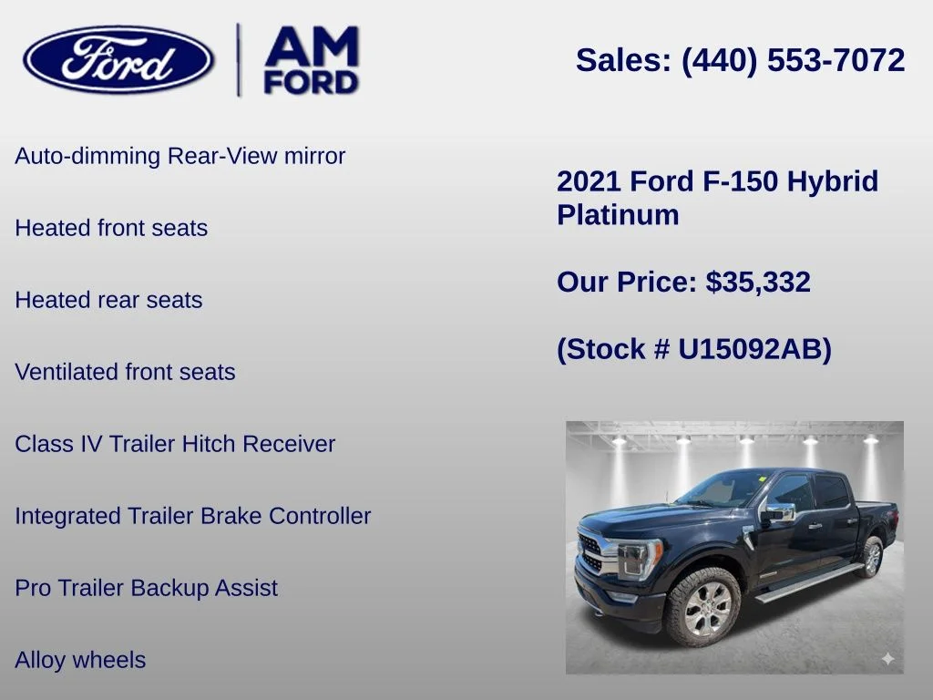 Certified Used 2021 Black Metallic Ford Platinum image 36