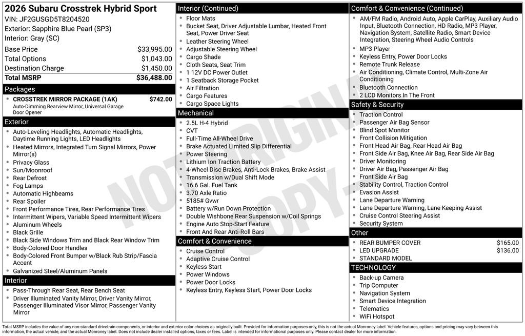 2026 Subaru Crosstrek Sport - Photo 42