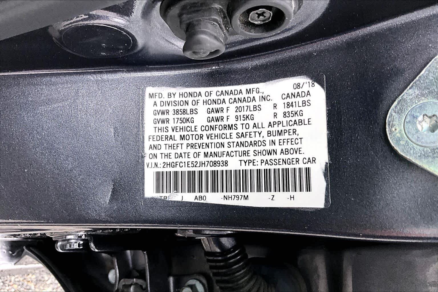 Used 2018 Modern Steel Metallic Honda  image 34