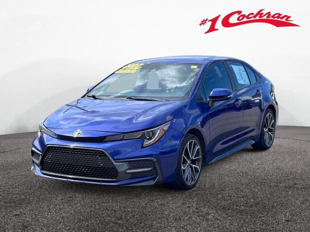 Certified Used 2022 Blue Crush Metallic Toyota SE image 11