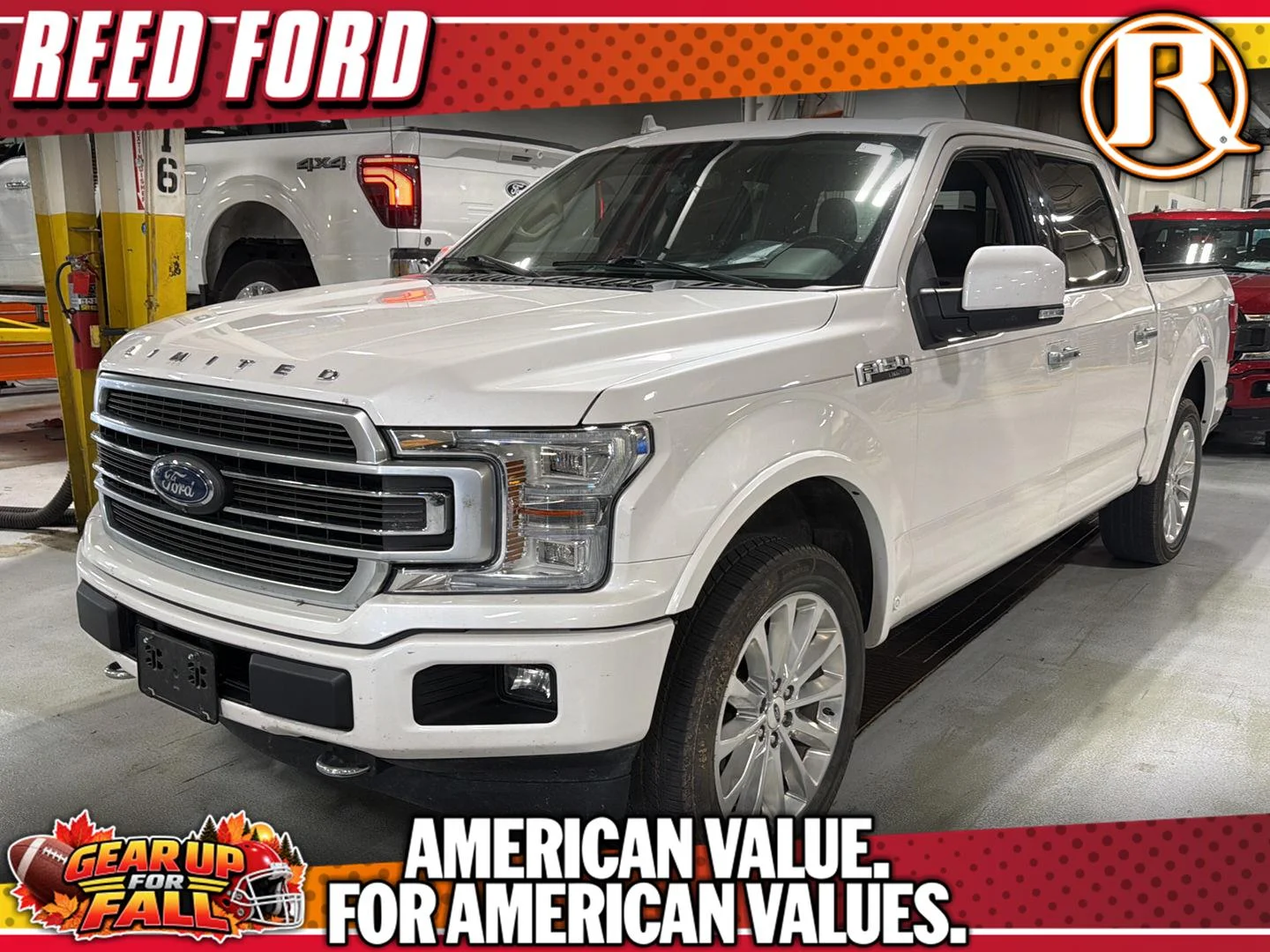 Used 2019 White Platinum Tri-Coat Metallic Ford Limited image 1