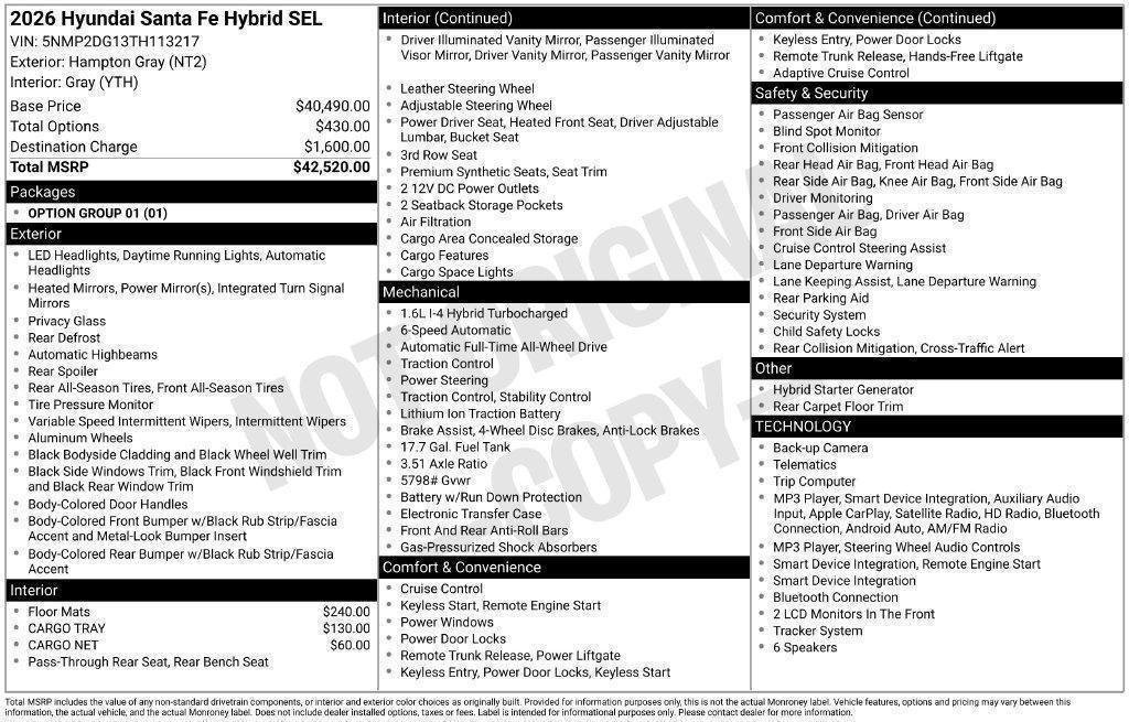 New 2026 Gray Hyundai SEL image 5