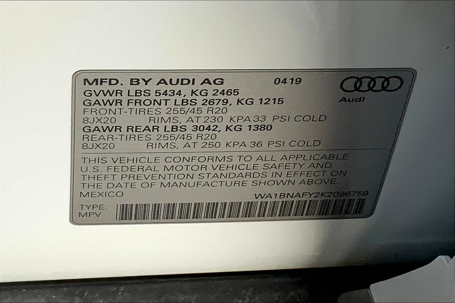 Used 2019 Glacier White Metallic Audi Premium Plus image 34