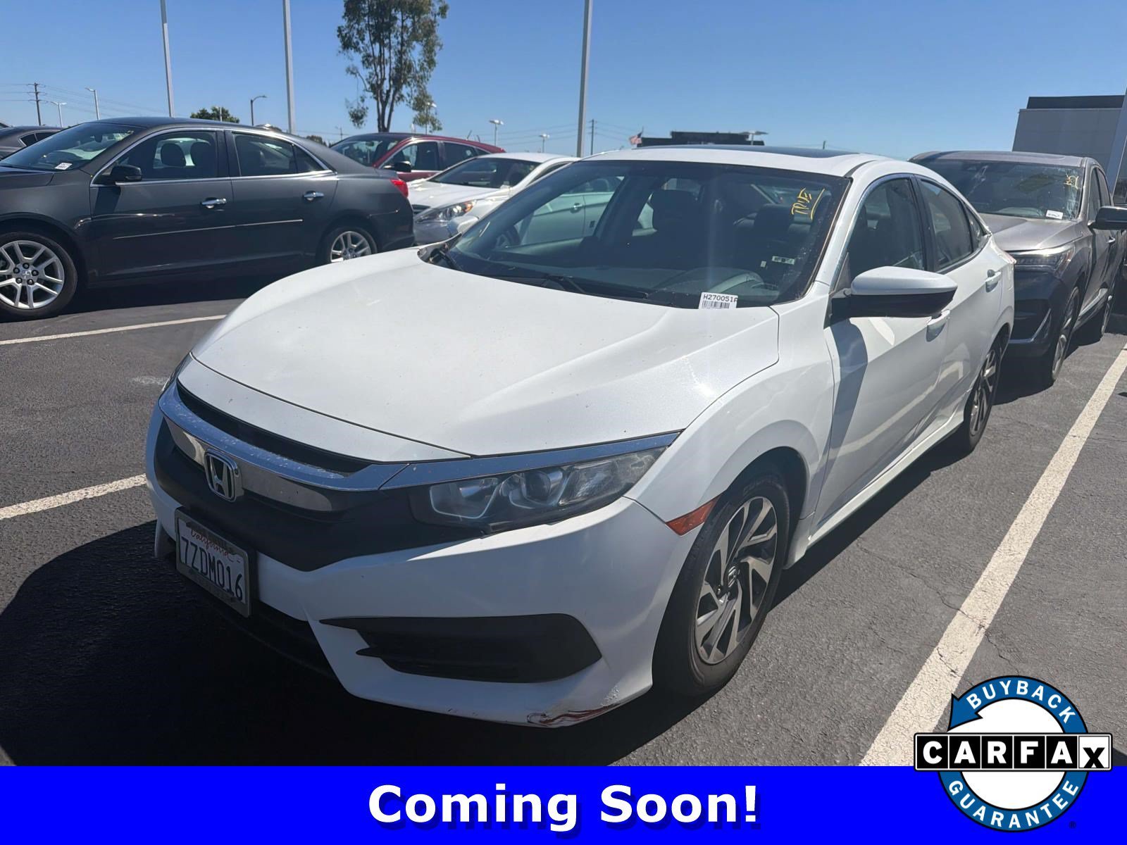 Certified Used 2017 White Honda EX image 1