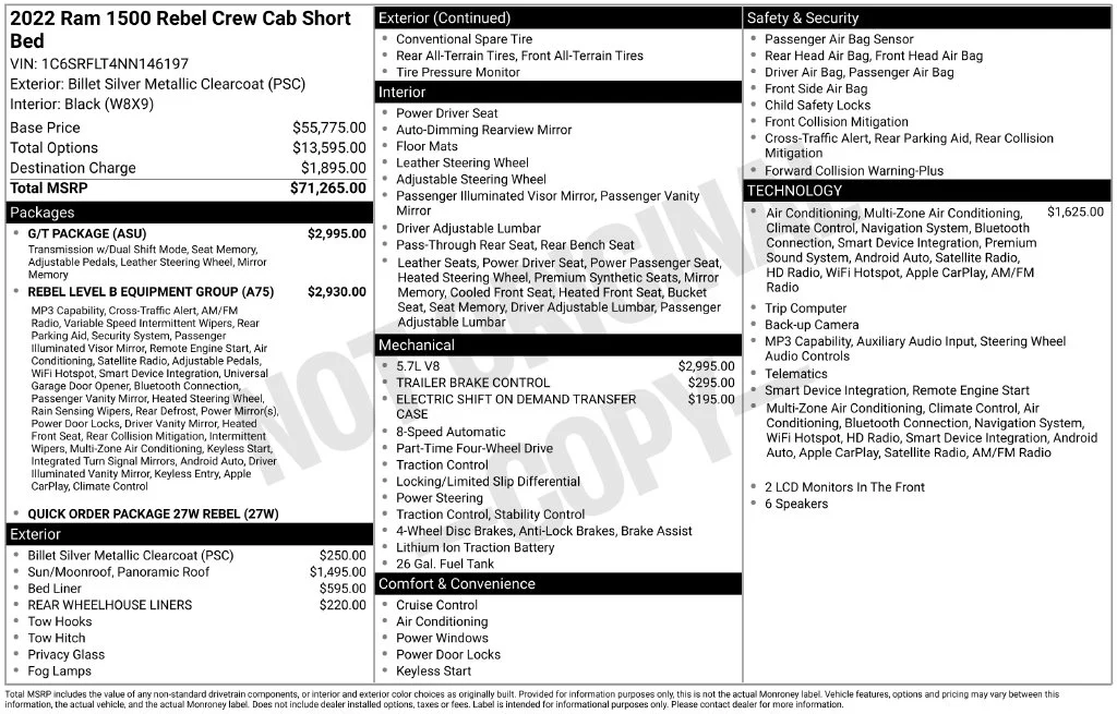 Used 2022 Silver Ram Rebel image 6