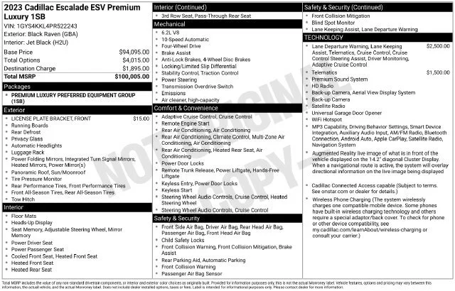 2023 Cadillac Escalade ESV