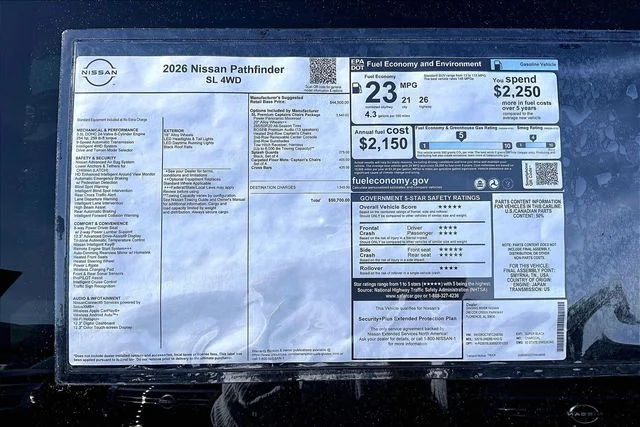 New 2026 Nissan Pathfinder SL 4D Sport Utility