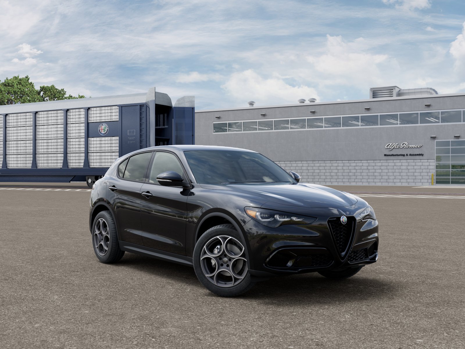New 2026 Vulcano Black Metallic Exterior Paint Alfa Romeo Base image 3
