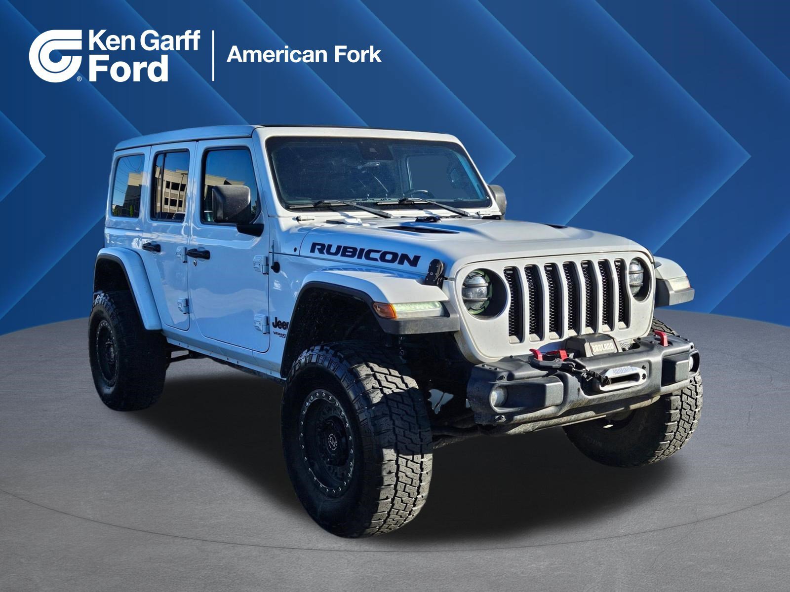 Used 2019 Bright White Clearcoat Jeep Rubicon image 1