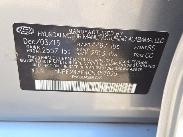 Used 2016 Shale Gray Metallic Hyundai 2.4L SE image 7