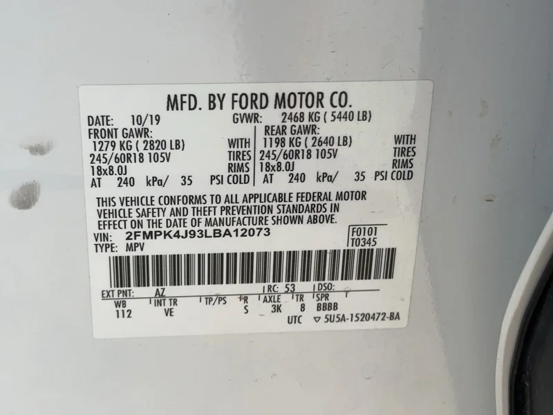Certified Used 2020 Oxford White Ford SEL AWD image 19