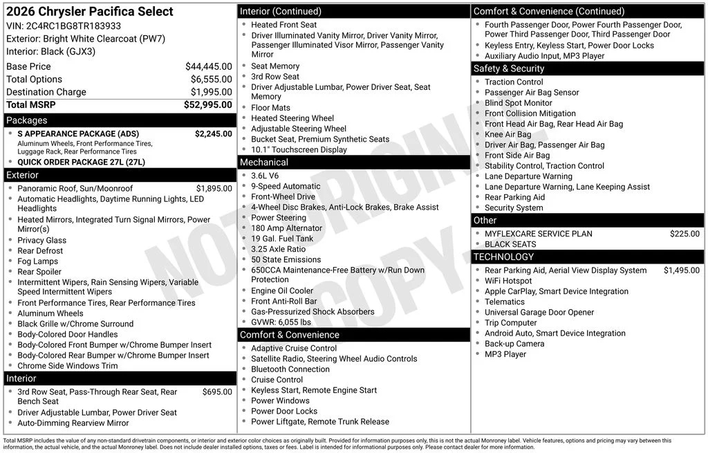 New 2026 Bright White Clear-Coat Exterior Paint Chrysler Select image 6