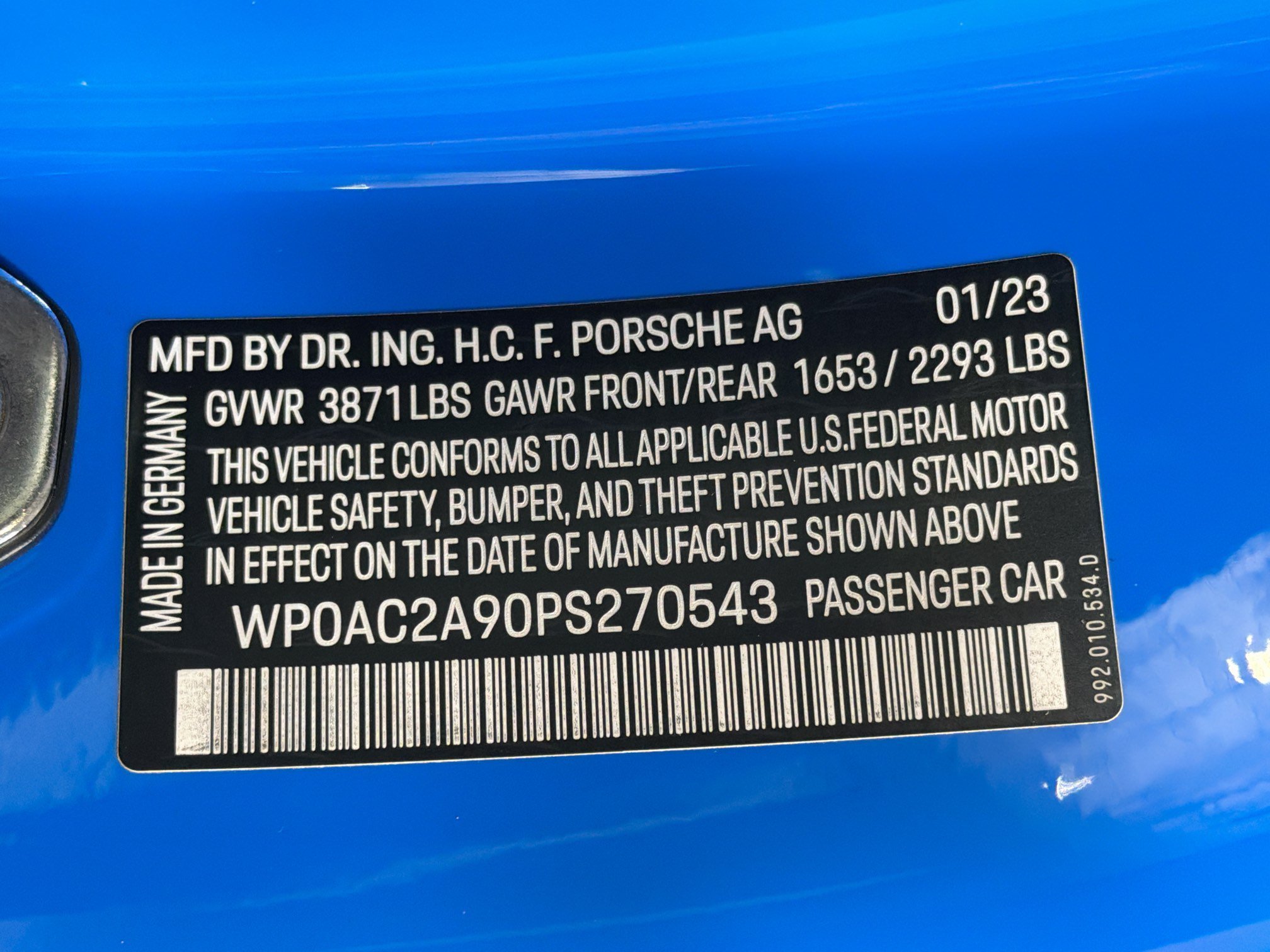 Certified Used 2023 Shark Blue Porsche GT3 w/Touring Package image 39