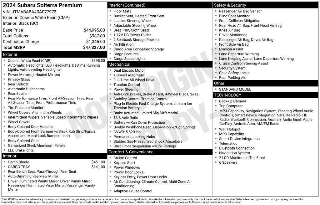 Used 2024 White Subaru Premium image 26