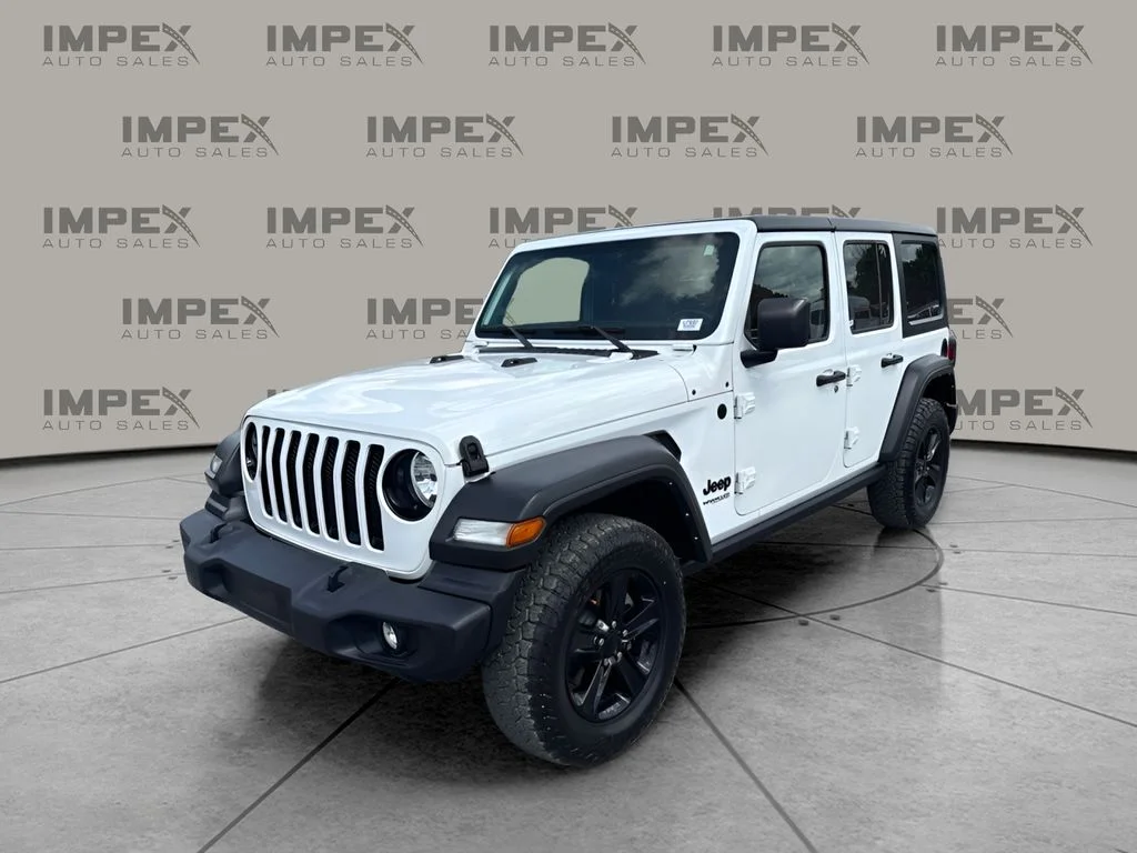 Used 2021 White Jeep Unlimited Sport Altitude image 1
